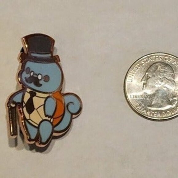 Pokemon Gentlemen Squirtle Enamel Pin - Dapper Collectible - Picture 3 of 4